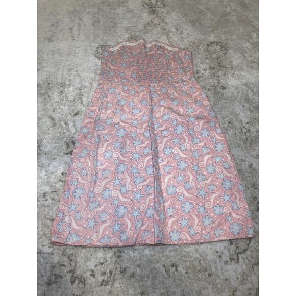Vineyard Vines Pastel Seahorse Printed Strapless Seaside Dress Size 4 - Picture 3 of 5
